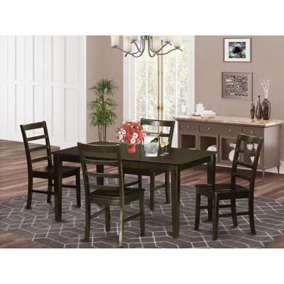 East West Furniture 5 Pc Dining Room Set-glass Top Dining Table And 4 Dining Chairs