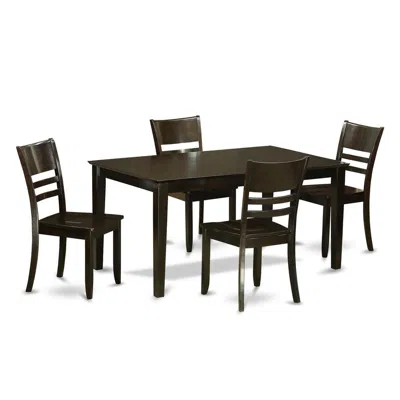 East West Furniture 5 Pc Dining Room Set-kitchen Table And 4 Dining Chairs In Brown