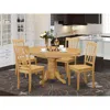 East West Furniture 5 Pc Dining Room Set-oval Dinette Table With Leaf And 4 Dining Chairs In Brown
