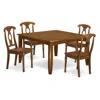 East West Furniture 5 Pc Dining Room Set-table With Leaf And 4 Kitchen Chairs. In Brown