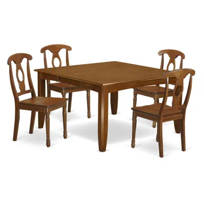 East West Furniture 5 Pc Dining Room Set-table With Leaf And 4 Kitchen Chairs.