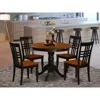 East West Furniture 5 Pc Dining Room Set With A Table And 4 Dining Chairs In Black And Cherry In Black