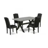 East West Furniture 5-pc Dining Room Table Set - 4 Kitchen Chairs And 1 Modern Cement Kitchen Dining Table Top With High In Multi
