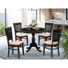 East West Furniture 5-pc Dining Room Table Set- 4 Kitchen Chair And Modern Dining Room Table - Linen Fabric Seat And Sla