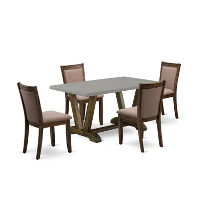 East West Furniture 5-pc Dining Room Table Set In Pink