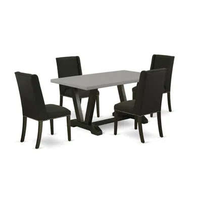 East West Furniture 5-pc Dining Room Table Set In Multi