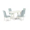 East West Furniture 5-pc Dining Room Table Set In Blue
