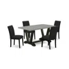 East West Furniture 5-pc Dining Room Table Set In Black