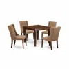 East West Furniture 5-pc Dining Room Table Set Includes 1 Dining Table With Square Table Top In Brown