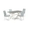 East West Furniture 5-pc Dining Room Table Set Includes 4 Dining Chairs With Upholstered Seat And High Back And A Rectan