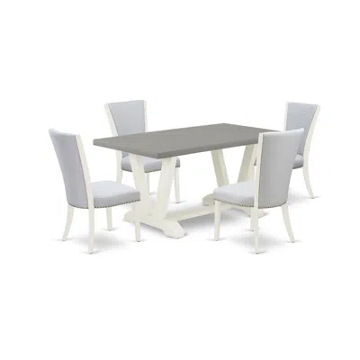 East West Furniture 5-pc Dining Set In Gray