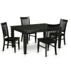 East West Furniture 5 Pc Dining Set-dining Table And 4 Dining Chairs In Black
