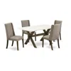East West Furniture 5-pc Dining Table Set In Brown