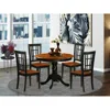 East West Furniture 5 Pc Dining Table With 4 Wood Chairs In Black And Cherry