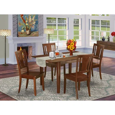 East West Furniture 5 Pc Kitchen Dinette Set-breakfast Nook And 4 Chairs For Dining Room