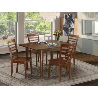 East West Furniture 5 Pc Kitchen Dinette Set-small Table And 4 Kitchen Dining Chairs