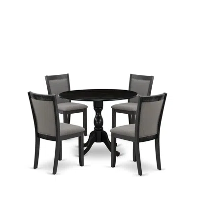 East West Furniture 5-pc Kitchen Dining Set In Gray