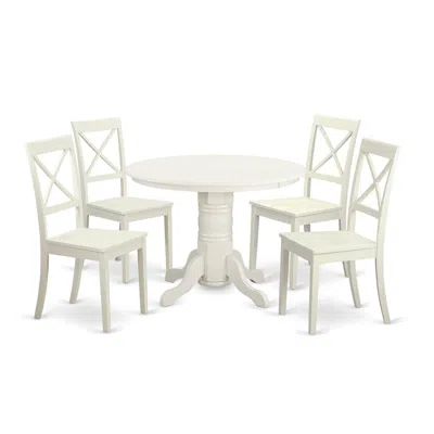 East West Furniture 5 Pc Kitchen Nook Dining Set - Kitchen Table And 4 Dinette Chairs