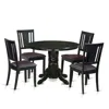 East West Furniture 5 Pc Kitchen Nook Dining Set- Table And 4 Dining Chairs In Black
