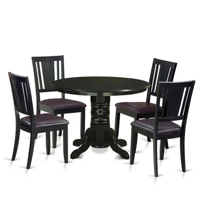 East West Furniture 5 Pc Kitchen Nook Dining Set- Table And 4 Dining Chairs In Black