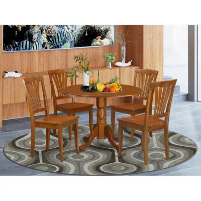 East West Furniture 5 Pc Kitchen Nook Dining Set-breakfast Nook Table And 4 Dining Chairs
