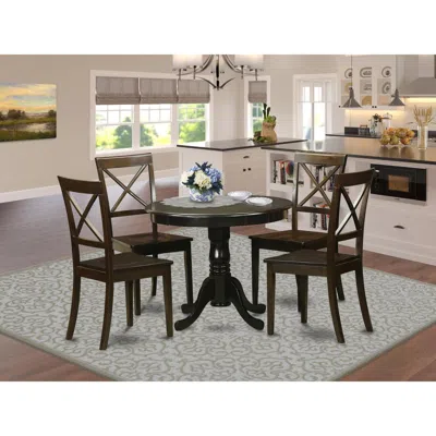 East West Furniture 5 Pc Kitchen Nook Dining Set-kitchen Table And 4 Chairs In Brown