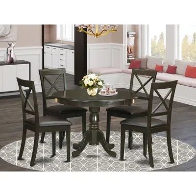 East West Furniture 5 Pc Kitchen Nook Dining Set-kitchen Table And 4 Dinette Chairs. In Black