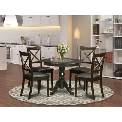 East West Furniture 5 Pc Kitchen Nook Dining Set-kitchen Table Plus 4 Chairs For Dining Room In Blue
