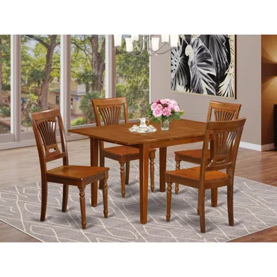 East West Furniture 5 Pc Kitchen Nook Dining Set-kitchen Tables 4 Chairs For Dining Room In Brown