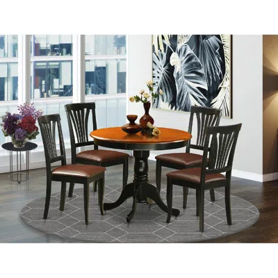 East West Furniture 5 Pc Kitchen Nook Setin Black And Cherry