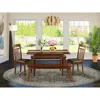 East West Furniture 5 Pc Kitchen Set-table With Leaf Plus 2 Kitchen Chairs And 2 Benches