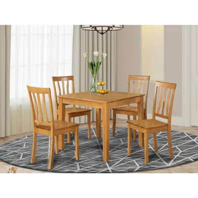East West Furniture 5 Pc Kitchen Table -square Table And 4 Kitchen Chairs