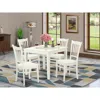 East West Furniture 5 Pc Kitchen Table And 4 Wood Dining Chairs In Linen White
