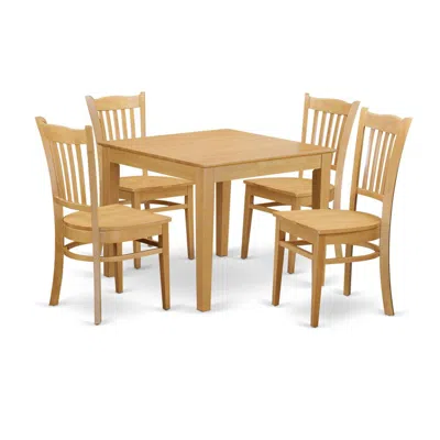 East West Furniture 5 Pc Kitchen Table Set - Kitchen Dinette Table And 4 Dining Chairs In Brown