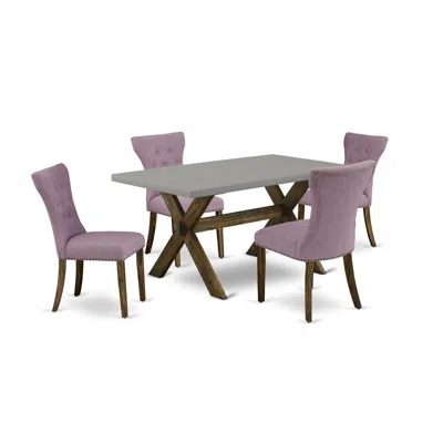 East West Furniture 5-pc Kitchen Table Set In Purple