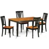 East West Furniture 5 Pc Kitchen Table Set-dining Table And 4 Dining Chairs In Brown