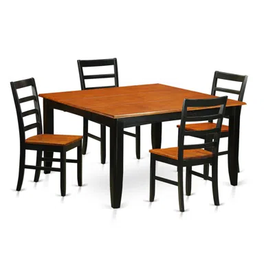 East West Furniture 5 Pc Kitchen Table Set-dining Table And 4 Dining Chairs In Brown