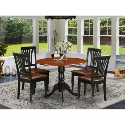 East West Furniture 5 Pc Kitchen Table Set-dining Table And 4 Kitchen Chairs In Multi