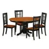 East West Furniture 5 Pc Kitchen Table Set-dining Table And 4 Wooden Kitchen Chairs In Brown