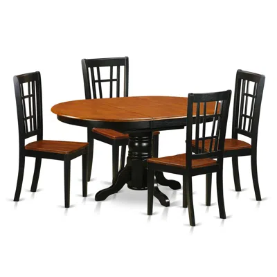 East West Furniture 5 Pc Kitchen Table Set-dining Table And 4 Wooden Kitchen Chairs