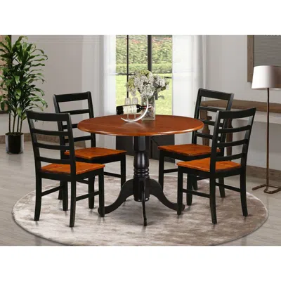 East West Furniture 5 Pc Kitchen Table Set-dining Table And 4 Wooden Kitchen Chairs