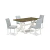East West Furniture 5-pc Kitchen Table Set Includes 4 Mid Century Modern Chairs With Upholstered Seat And High Back And 