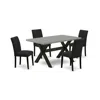East West Furniture 5-pc Kitchen Table Set Includes 4 Upholstered Chairs With Upholstered Seat And High Back And A Recta