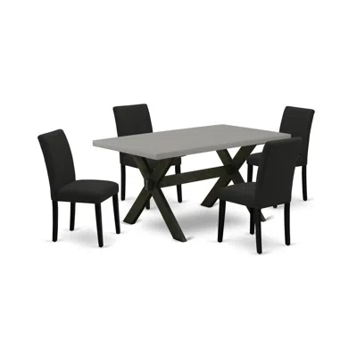 East West Furniture 5-pc Kitchen Table Set Includes 4 Upholstered Chairs With Upholstered Seat And High Back And A Recta