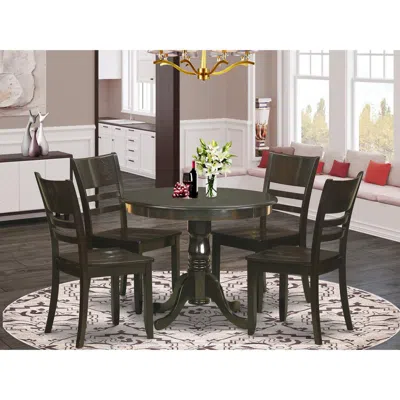 East West Furniture 5 Pc Kitchen Table Set-kitchen Dining Nook And 4 Dining Chairs
