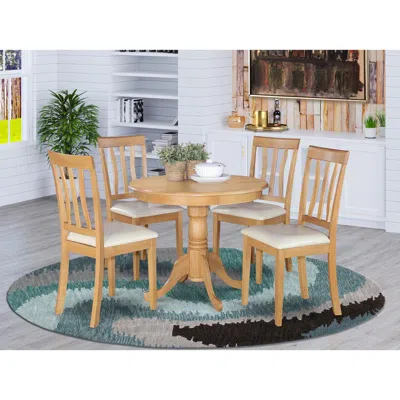 East West Furniture 5 Pc Kitchen Table Set-small Kitchen Table Plus 4 Dining Chairs In Blue