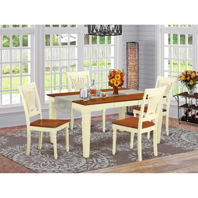 East West Furniture 5 Pc Kitchen Table Set With A Dining Table And 4 Wood Kitchen Chairs In Buttermilk And Cherry