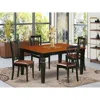 East West Furniture 5 Pc Kitchen Table Set With A Dinning Table And 4 Leather Dining Chairs In Black