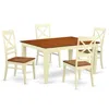 East West Furniture 5 Pc Kitchen Table Set With A Dinning Table And 4 Wood Dining Chairs In Buttermilk And Cherry In Brown