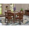 East West Furniture 5 Pc Kitchen Table Set With A Table And 4 Dining Chairs In Mahogany